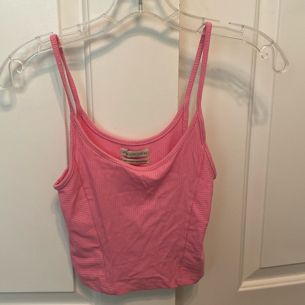 Urban Outfitters - pink ribbed cropped tank top - XS